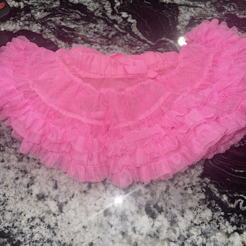 New Born  little golden book moments pink ruffle skirt with bow girls tutu